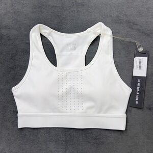 SIS athletic racerback sports bra white perforated detail XS